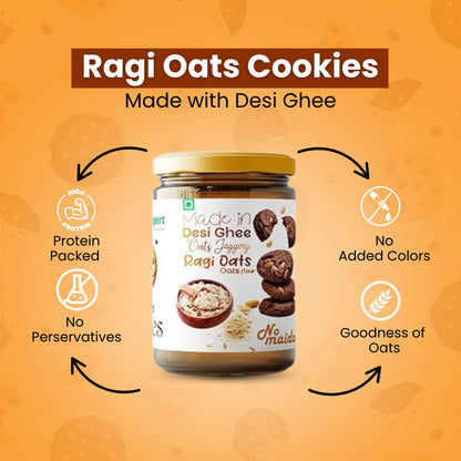 Ragi Oats Cookies | Made in Desi Ghee | Gluten Free | 170g