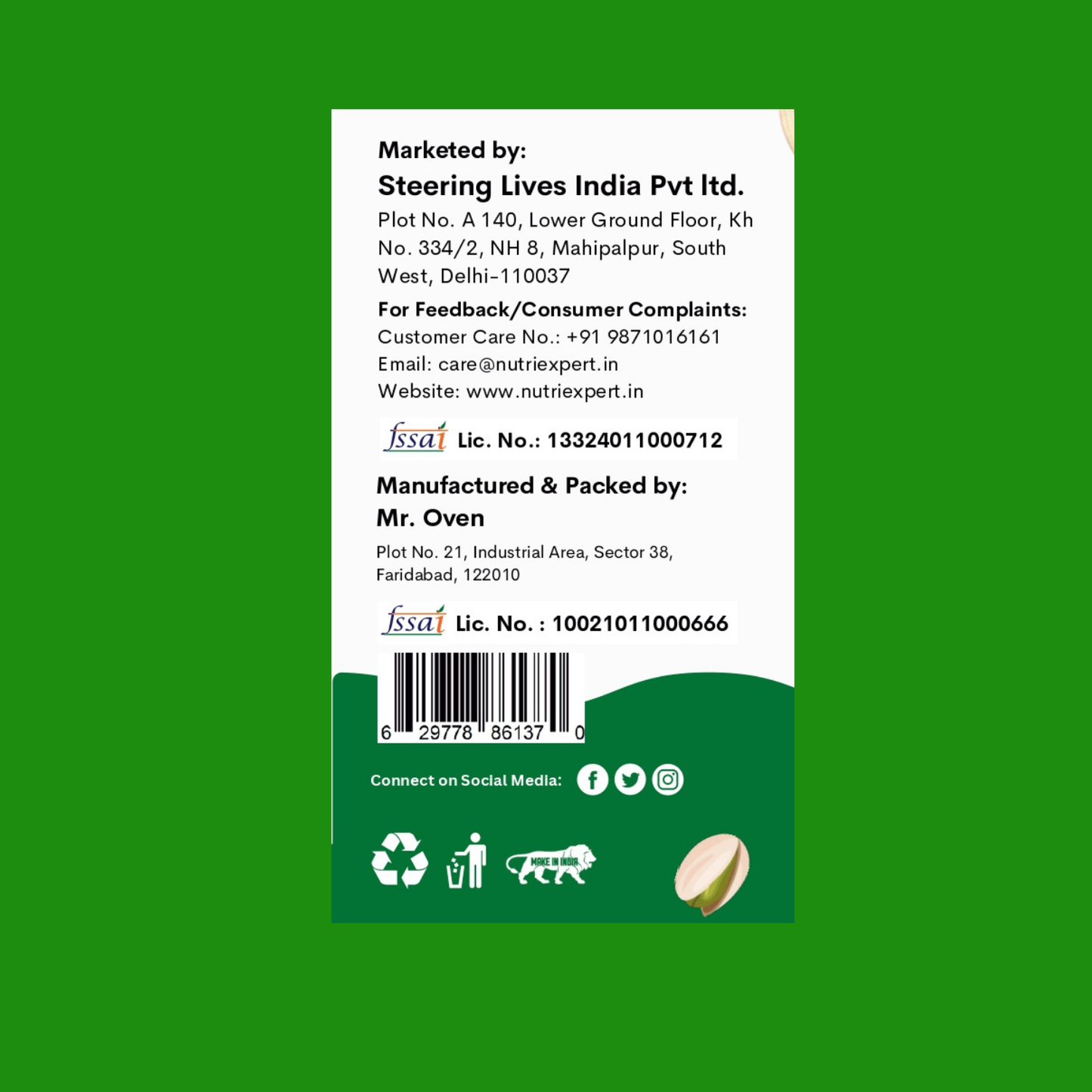 NutriExpert Kaju Pista Cookies – 200g | Made with Desi Ghee