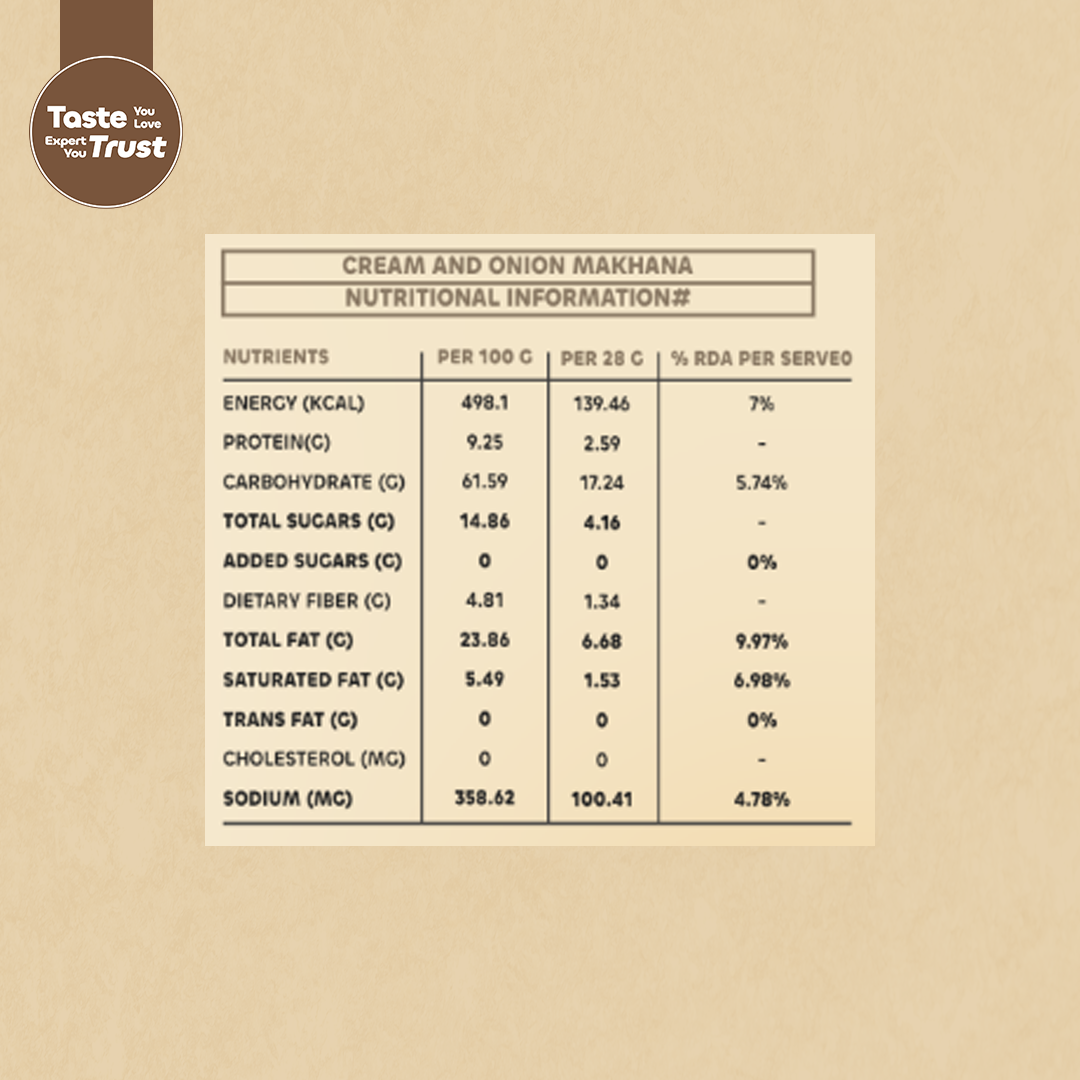 Makhana with Cream & Onion Flavor - 40gm