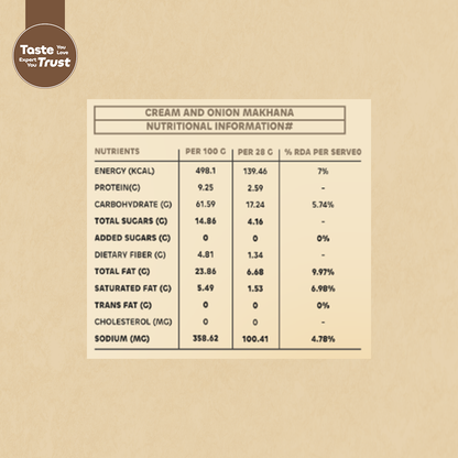 Makhana with Cream & Onion Flavor - 40gm