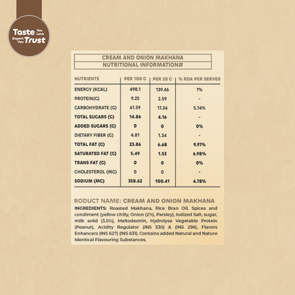 Makhana with Cream & Onion Flavor - 70gm