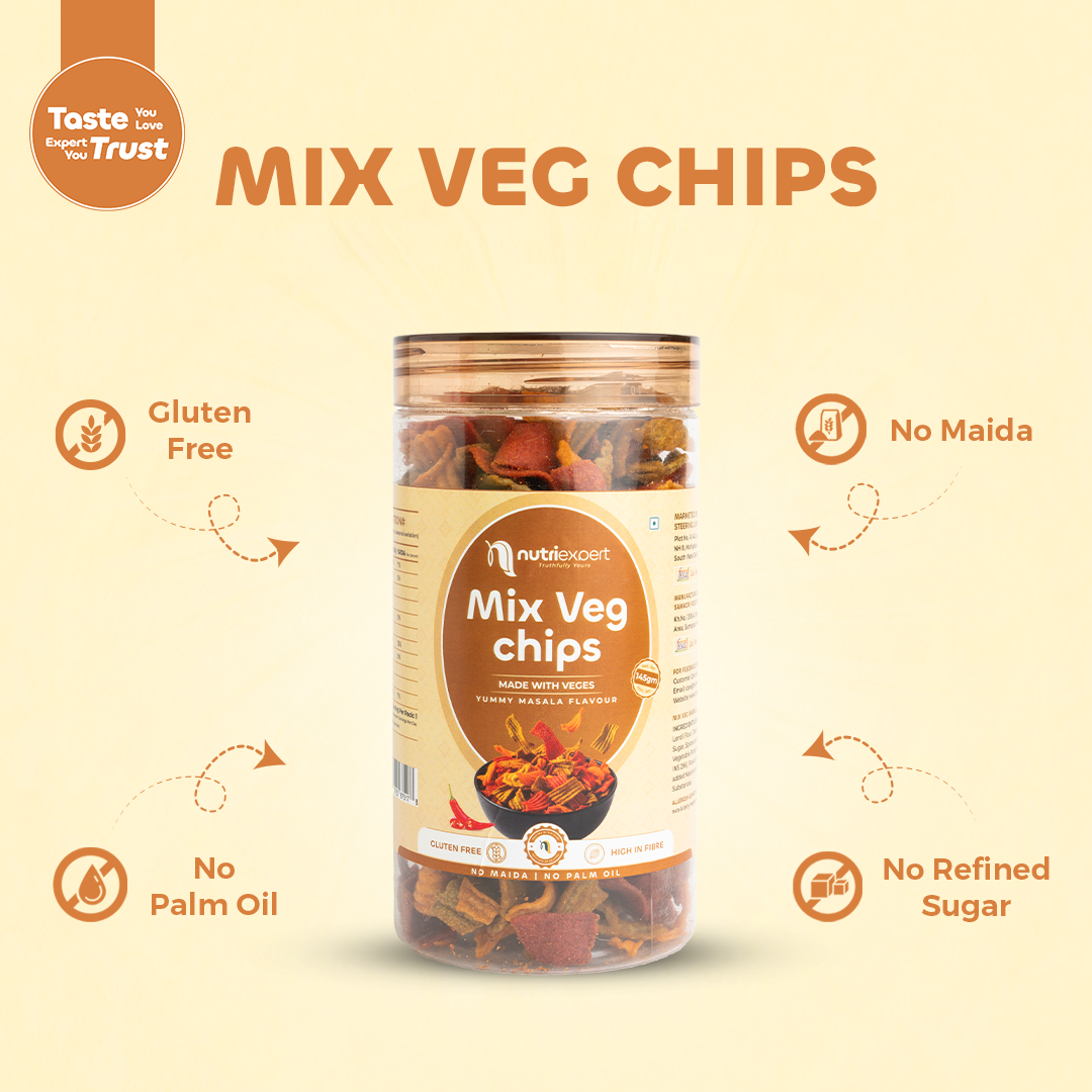 Combo Pack Ragi Chips145gm + Ragi Sticks 145 gm  + Mix Veg Chips 145gm