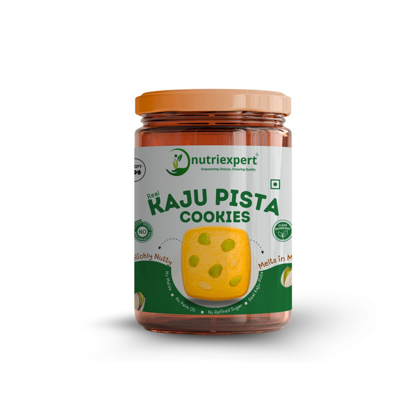 NutriExpert Kaju Pista Cookies – 200g | Made with Desi Ghee