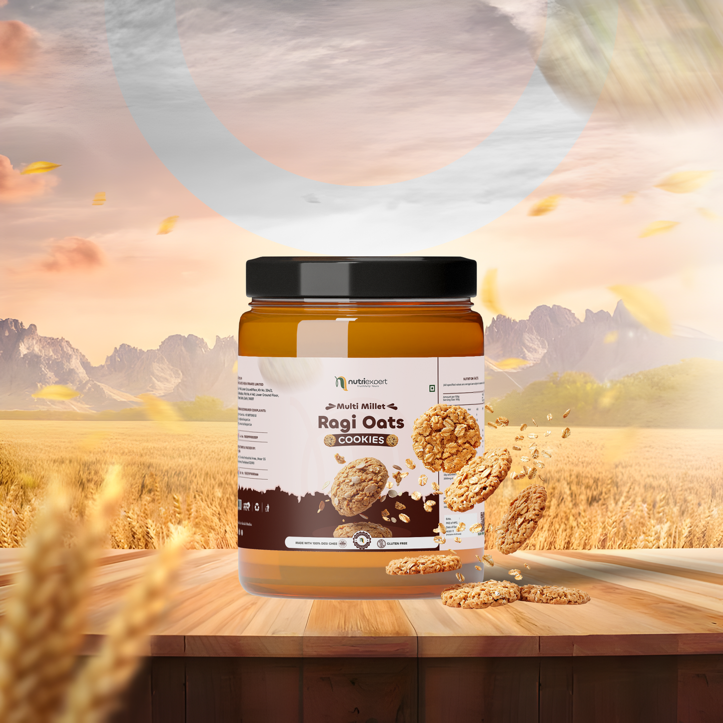 Ragi Oats Cookies | Made in Desi Ghee | Gluten Free | 170g